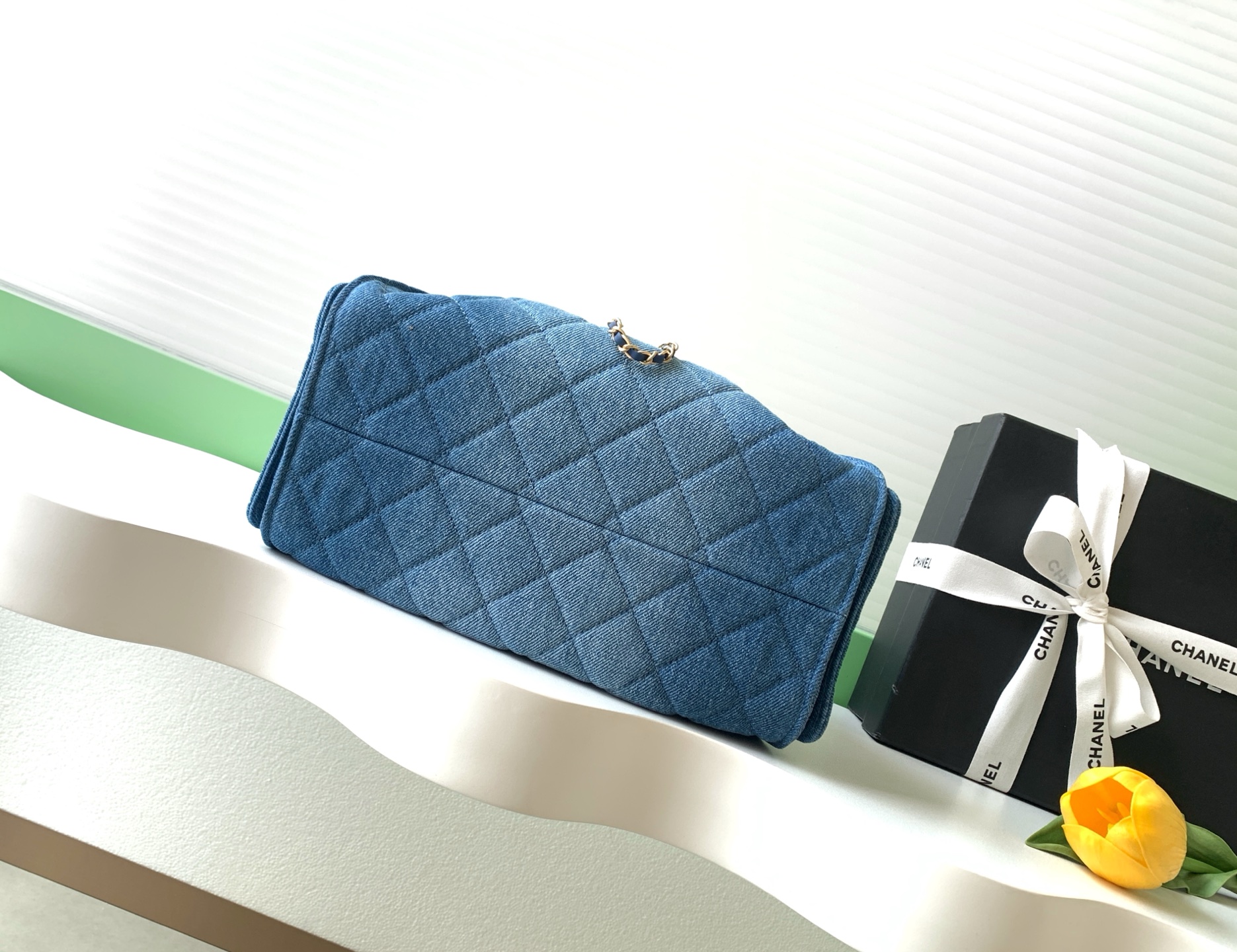 Chanel Style Blue Leather Hobo Bag style reference detail image 4 from source 770368