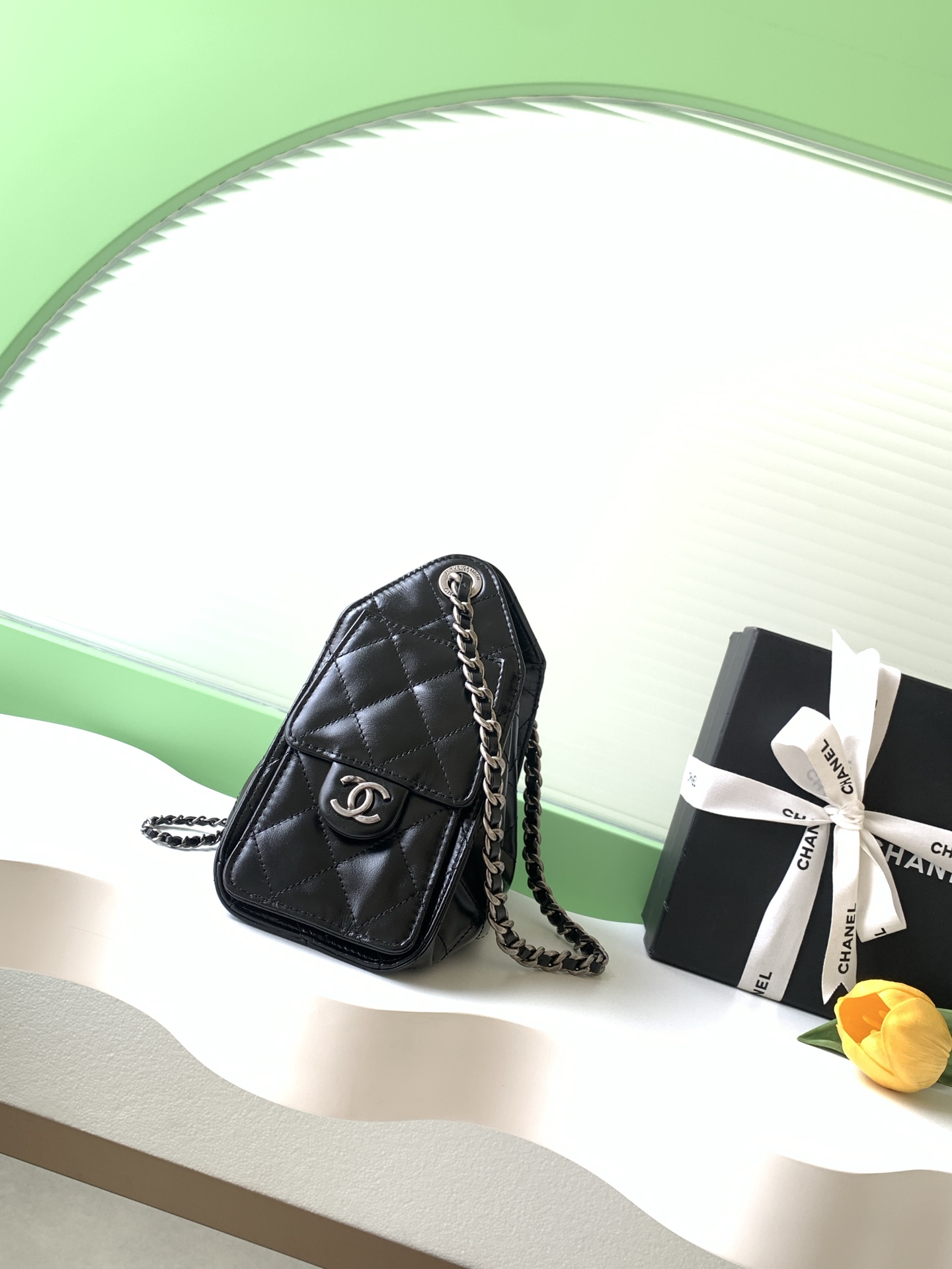Chanel Style Black Leather Hobo Bag style reference detail image 2 from source 776555