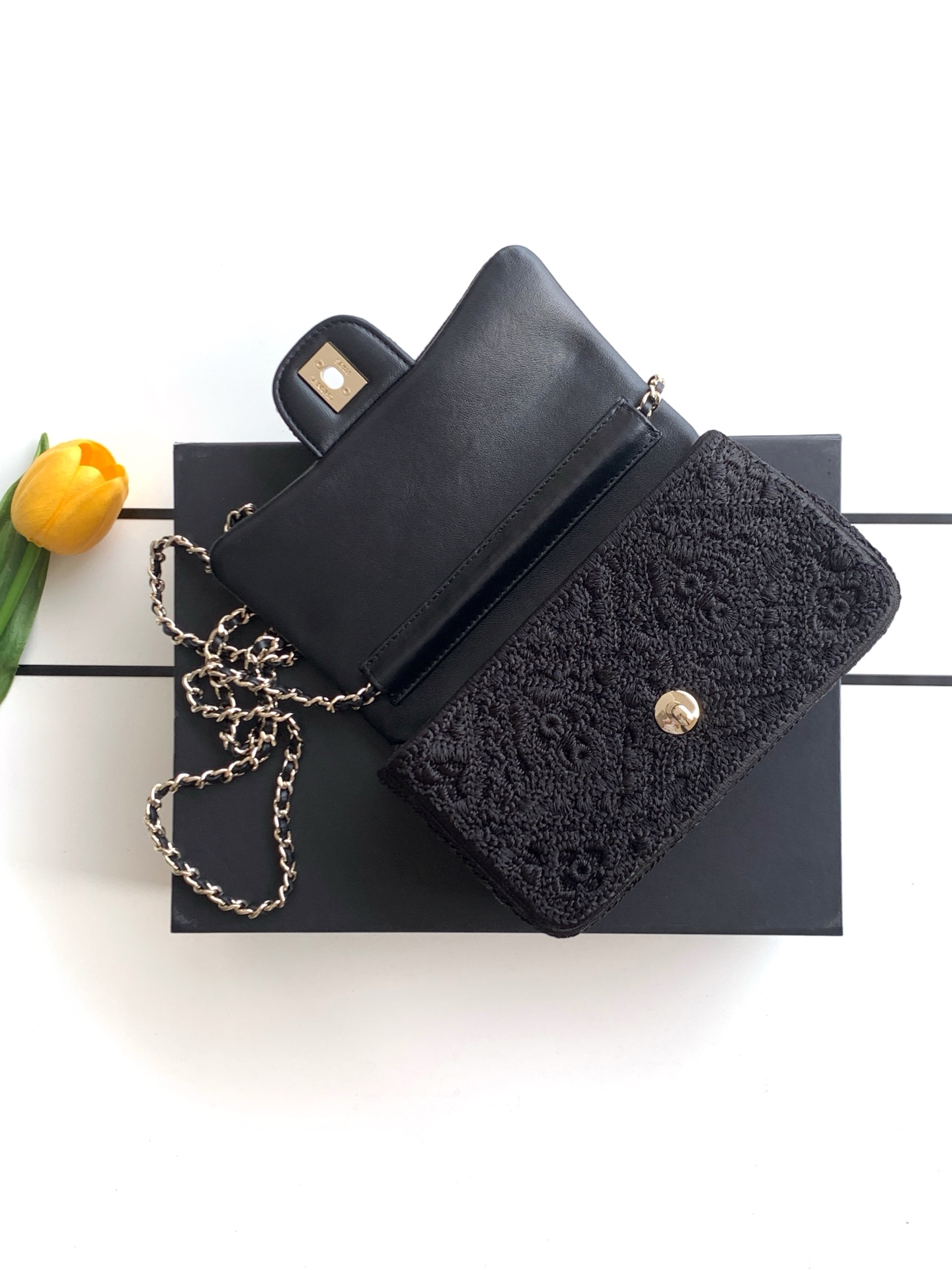 Chanel Style Black Leather Bag style reference detail image 6 from source 785998