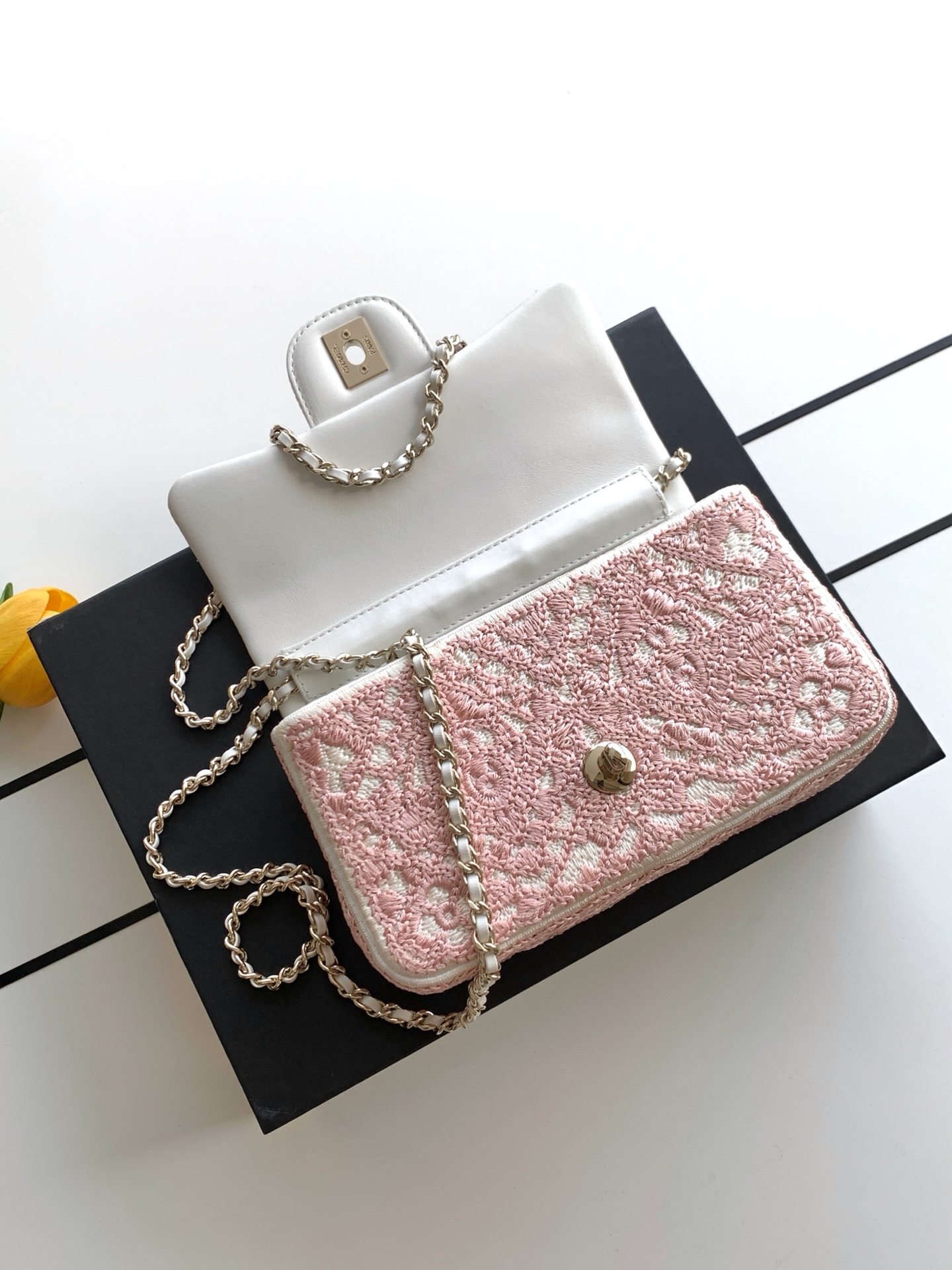 Chanel Style Pink Leather Bag style reference detail image 6 from source 785999