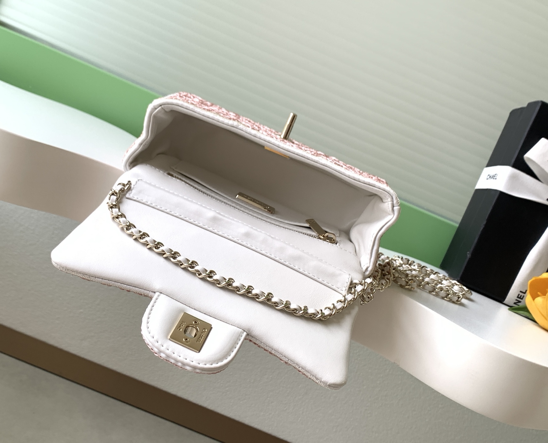Chanel Style Pink Leather Bag style reference detail image 8 from source 785999