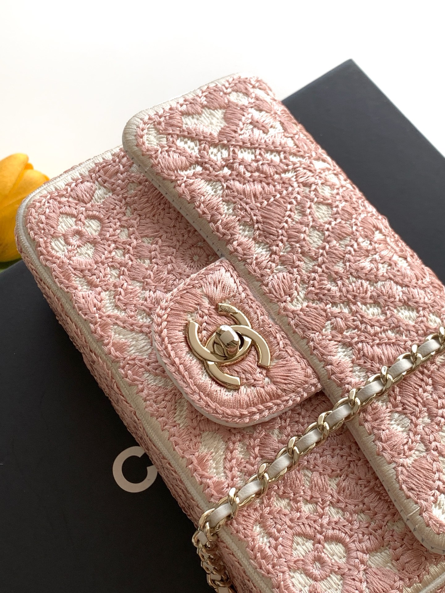 Chanel Style Pink Leather Bag style reference detail image 5 from source 785999