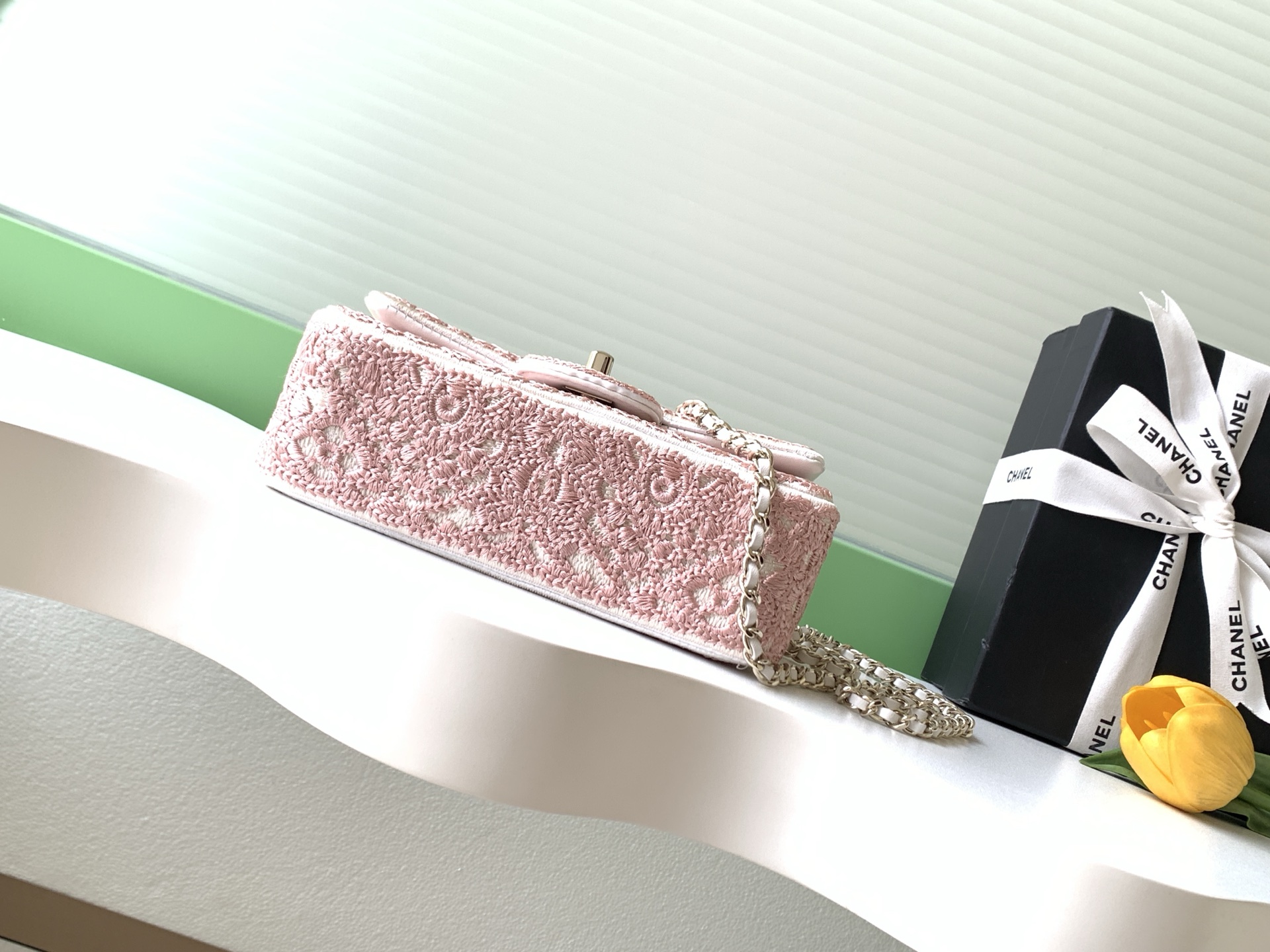 Chanel Style Pink Leather Bag style reference detail image 4 from source 785999