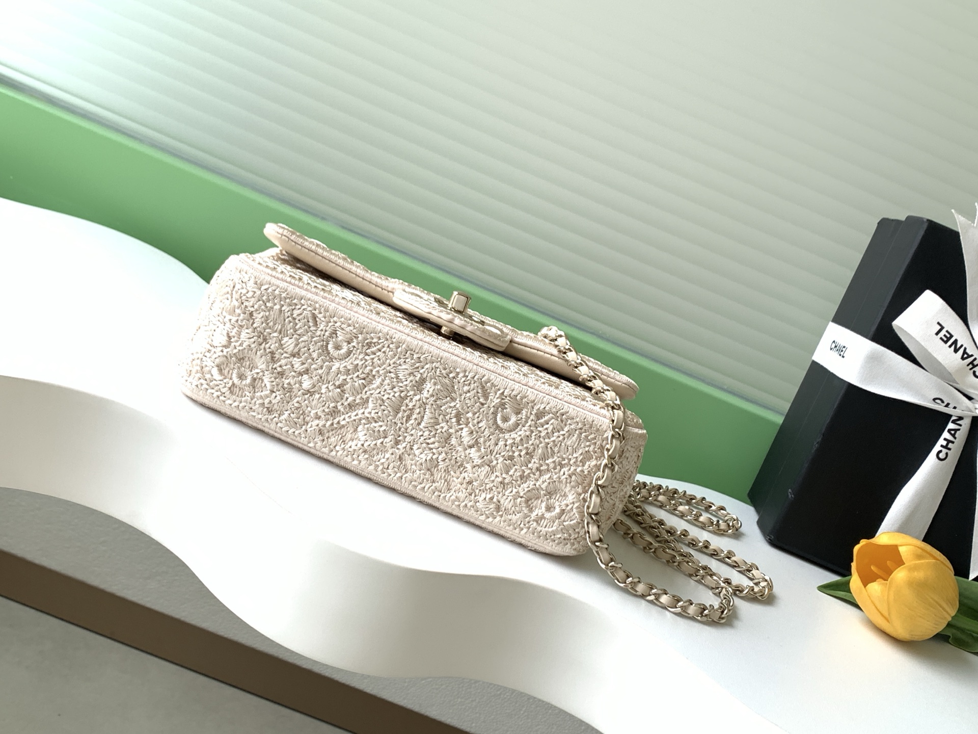 Chanel Style Beige Leather Bag style reference detail image 4 from source 786000