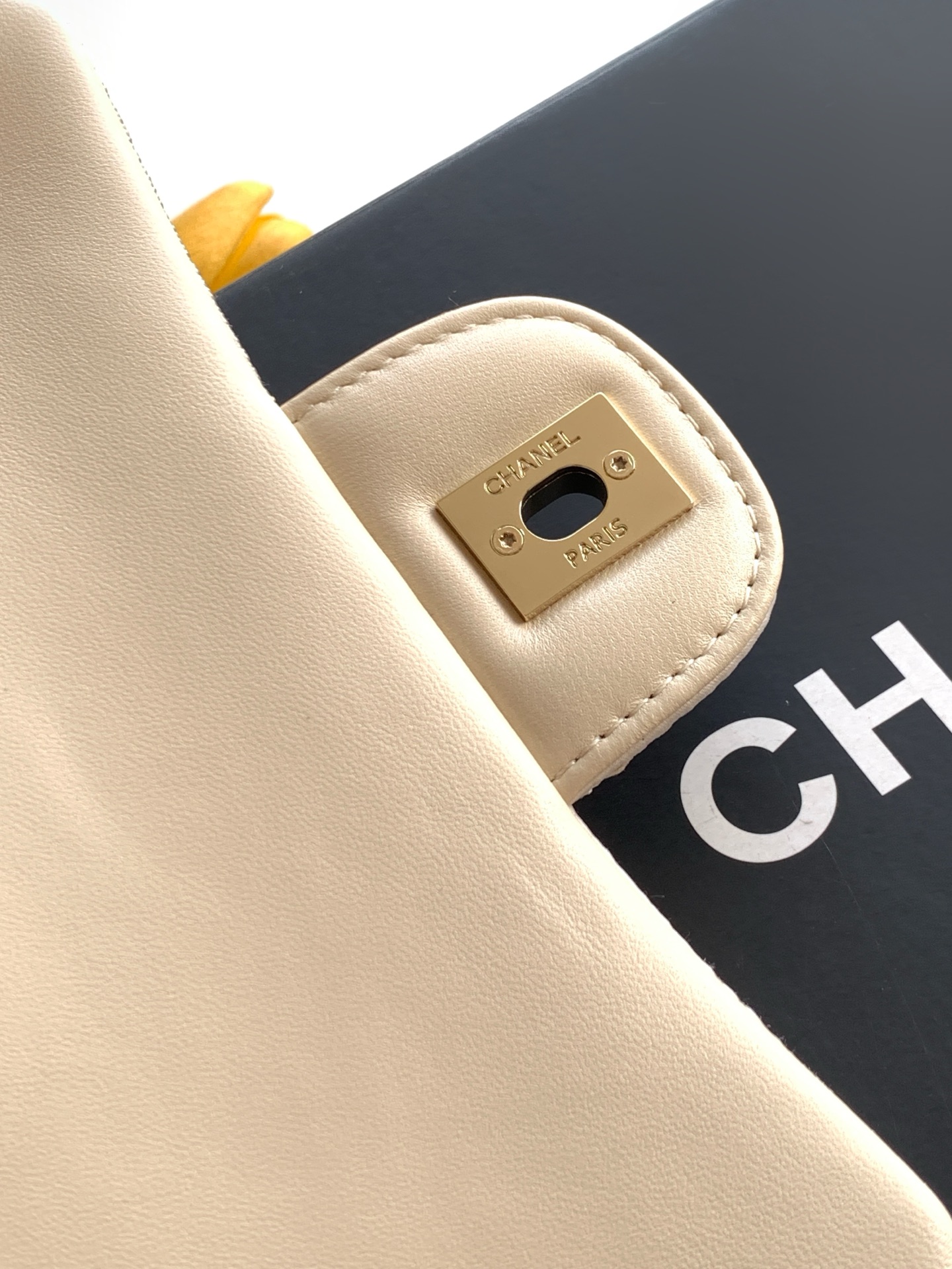 Chanel Style Beige Leather Bag style reference detail image 7 from source 786000