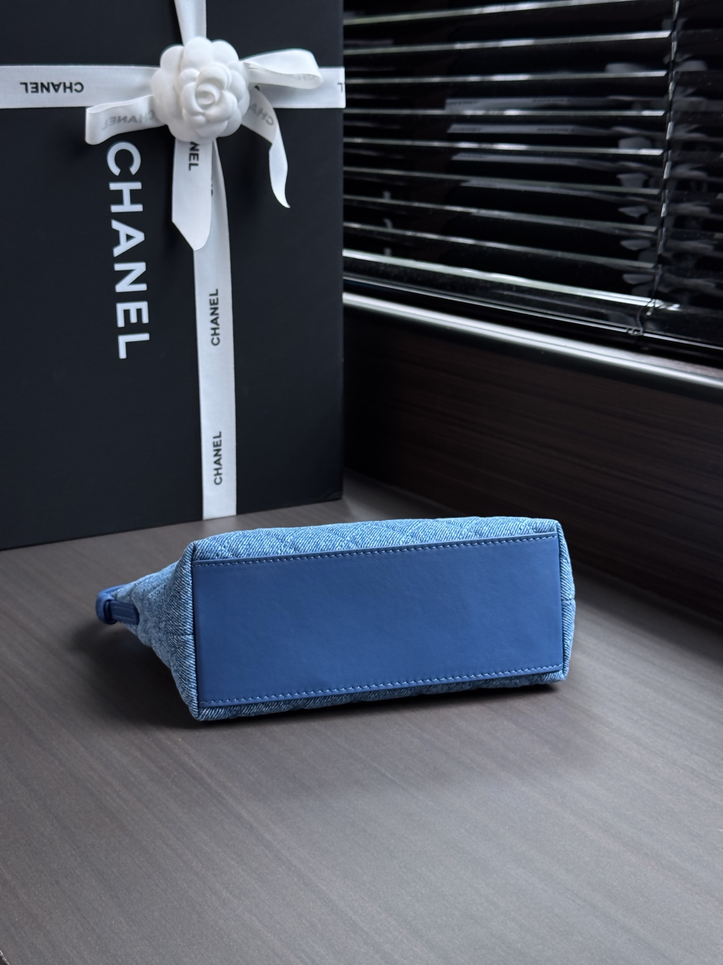 Chanel Denim Diagonal Quilted Hobo Shoulder Bag