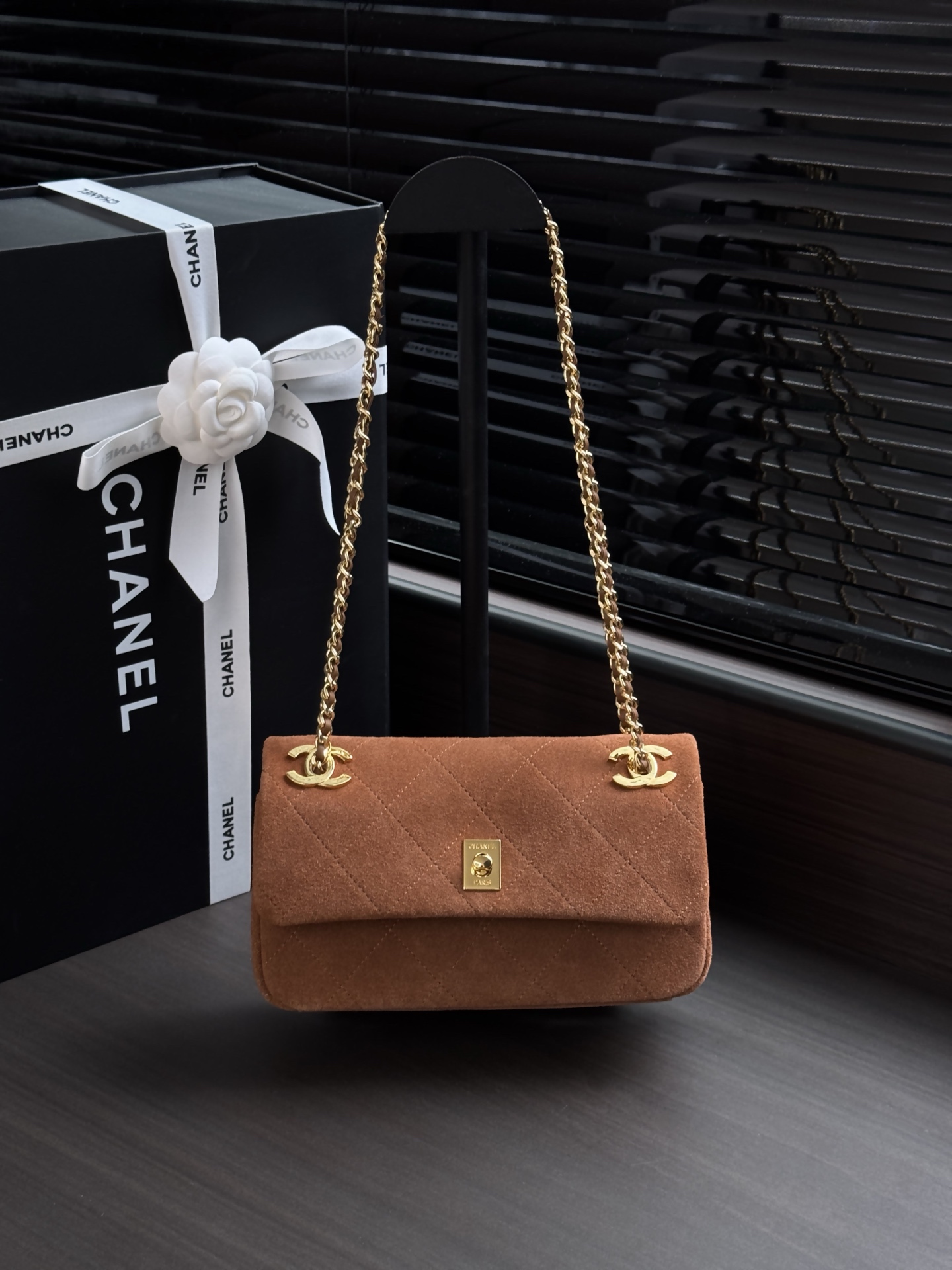 Chanel Suede Flap Shoulder Bag
