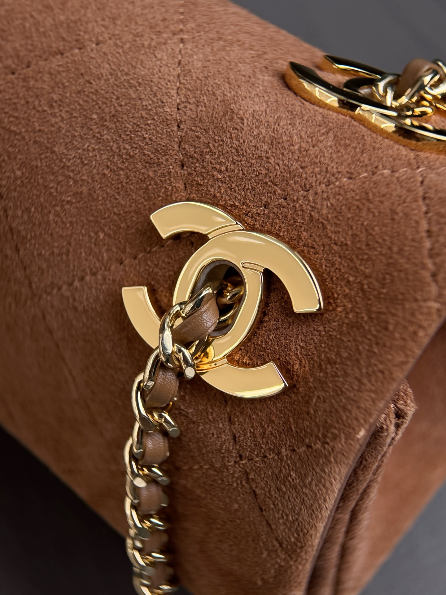 Chanel Suede Flap Shoulder Bag