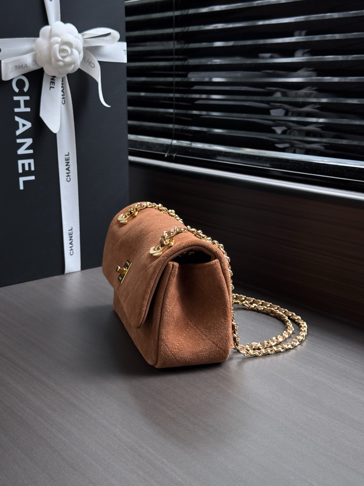 Chanel Suede Flap Shoulder Bag