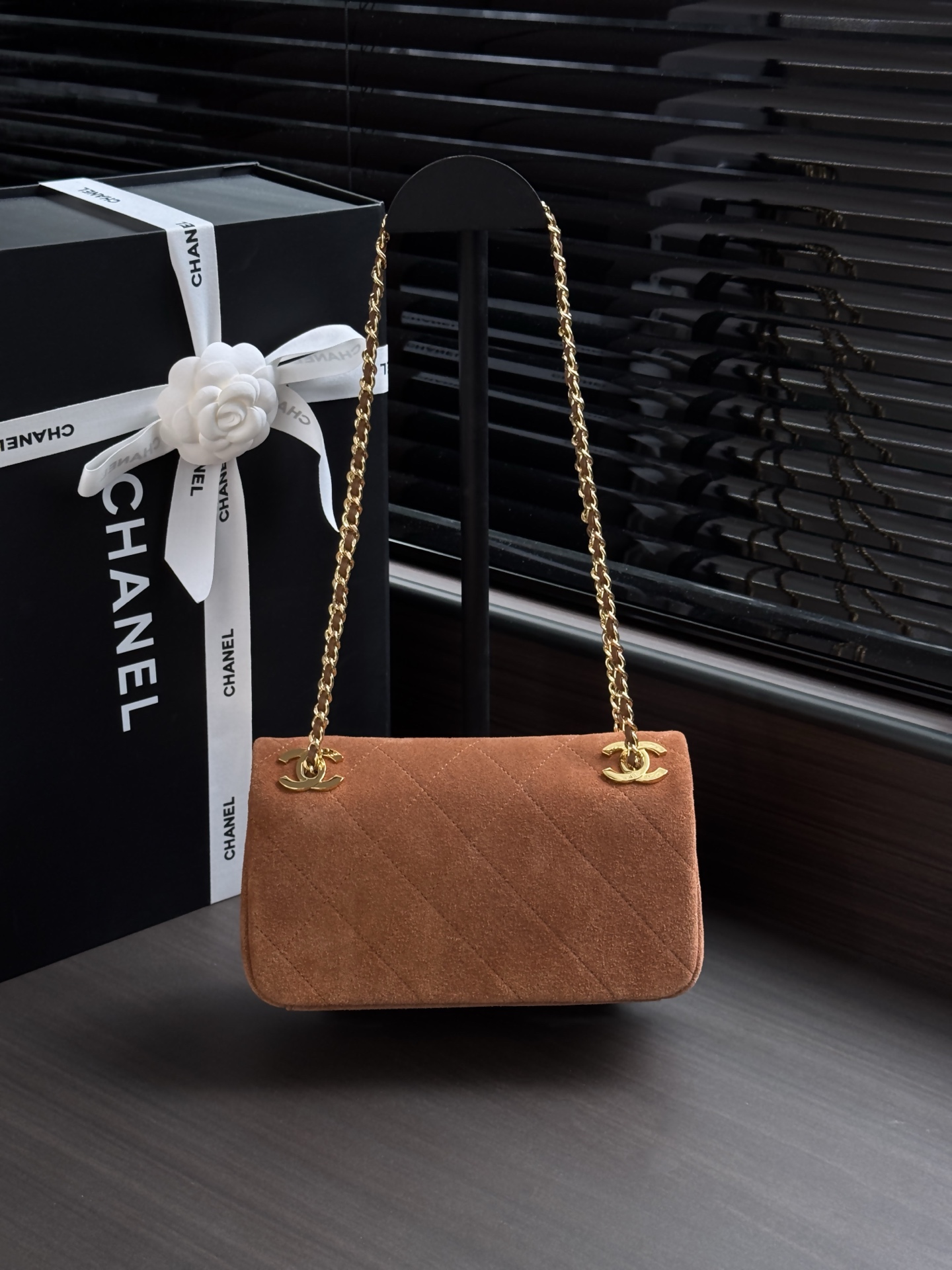 Chanel Suede Flap Shoulder Bag
