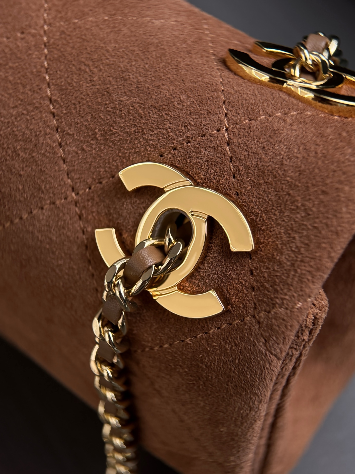 Chanel Suede Flap Shoulder Bag