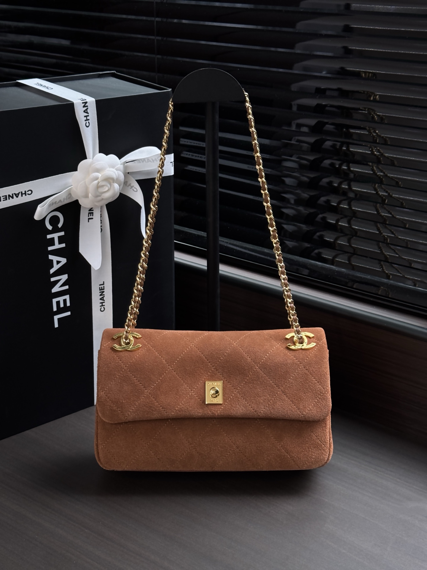 Chanel Suede Flap Shoulder Bag