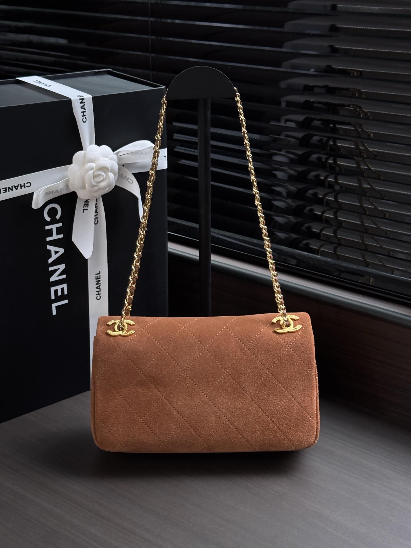 Chanel Suede Flap Shoulder Bag