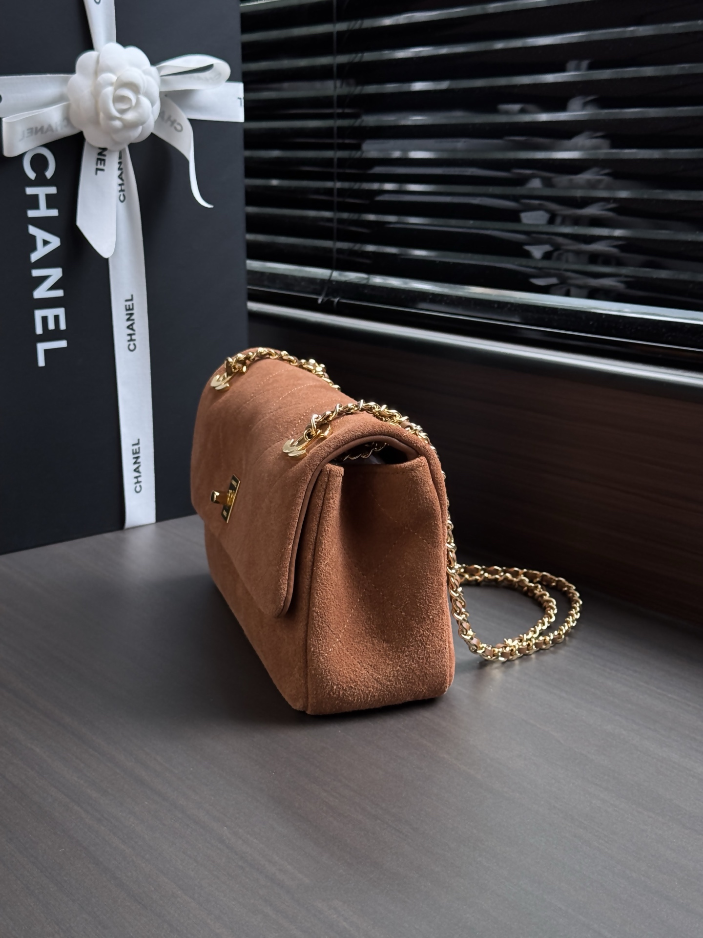 Chanel Suede Flap Shoulder Bag