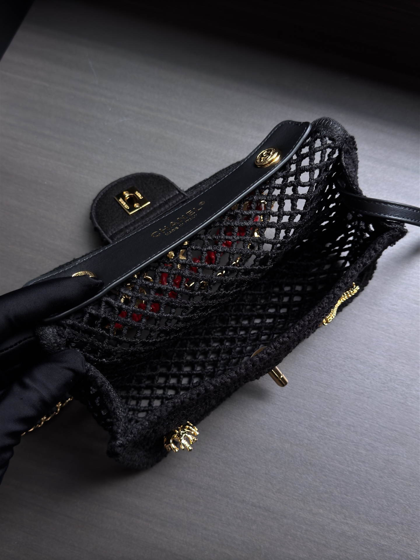 Chanel Mesh Crochet Classic Flap Bag