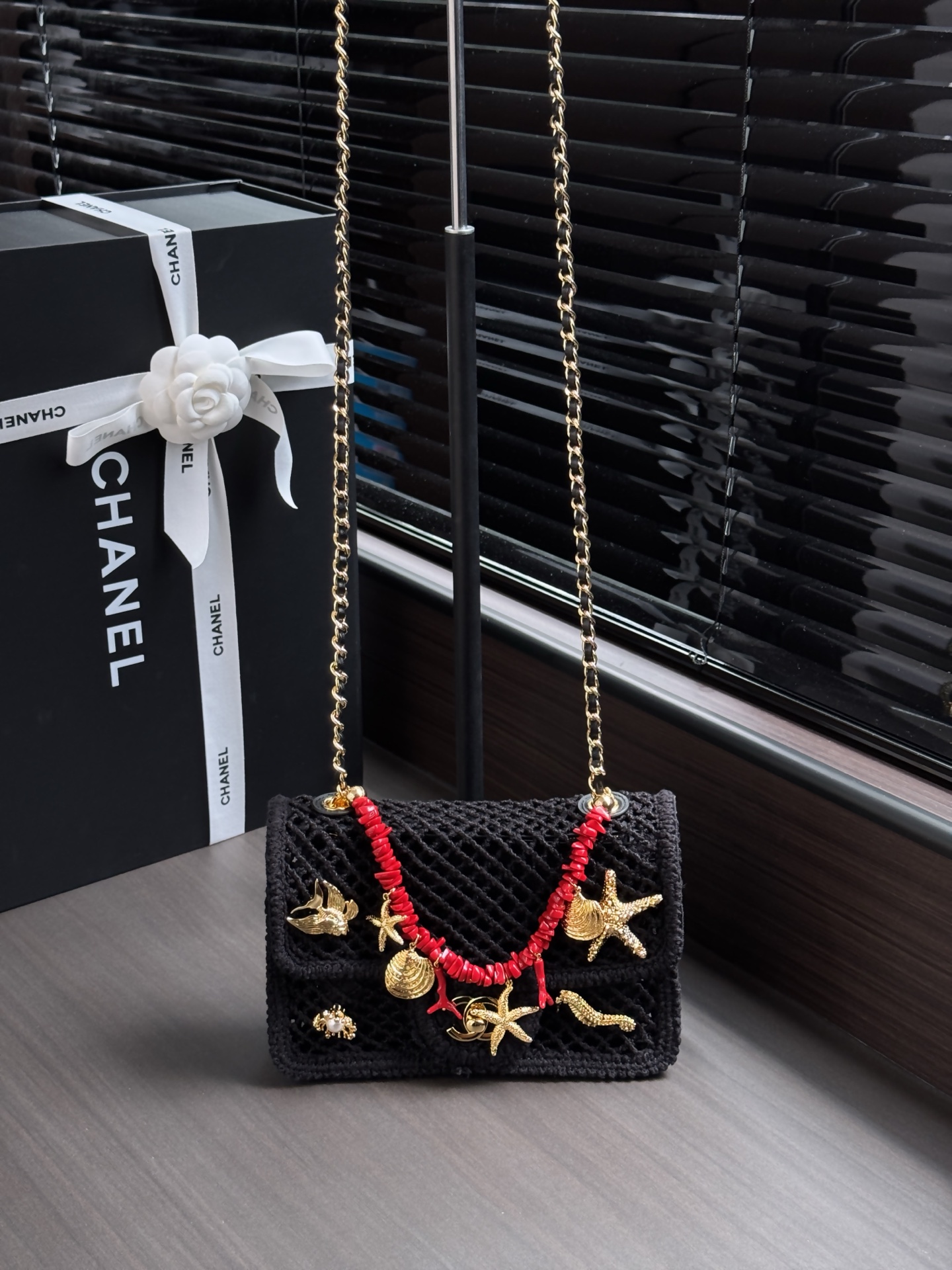 Chanel Mesh Crochet Classic Flap Bag