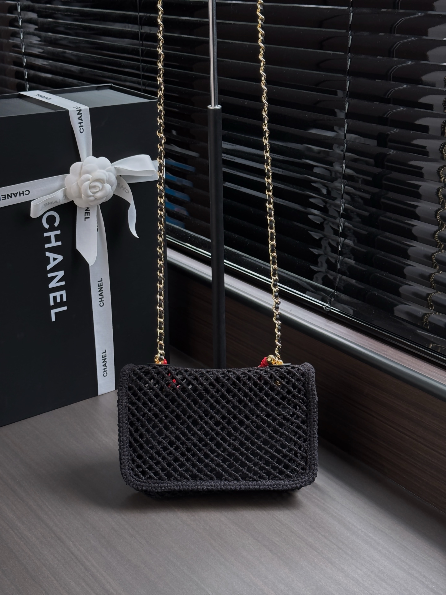 Chanel Mesh Crochet Classic Flap Bag