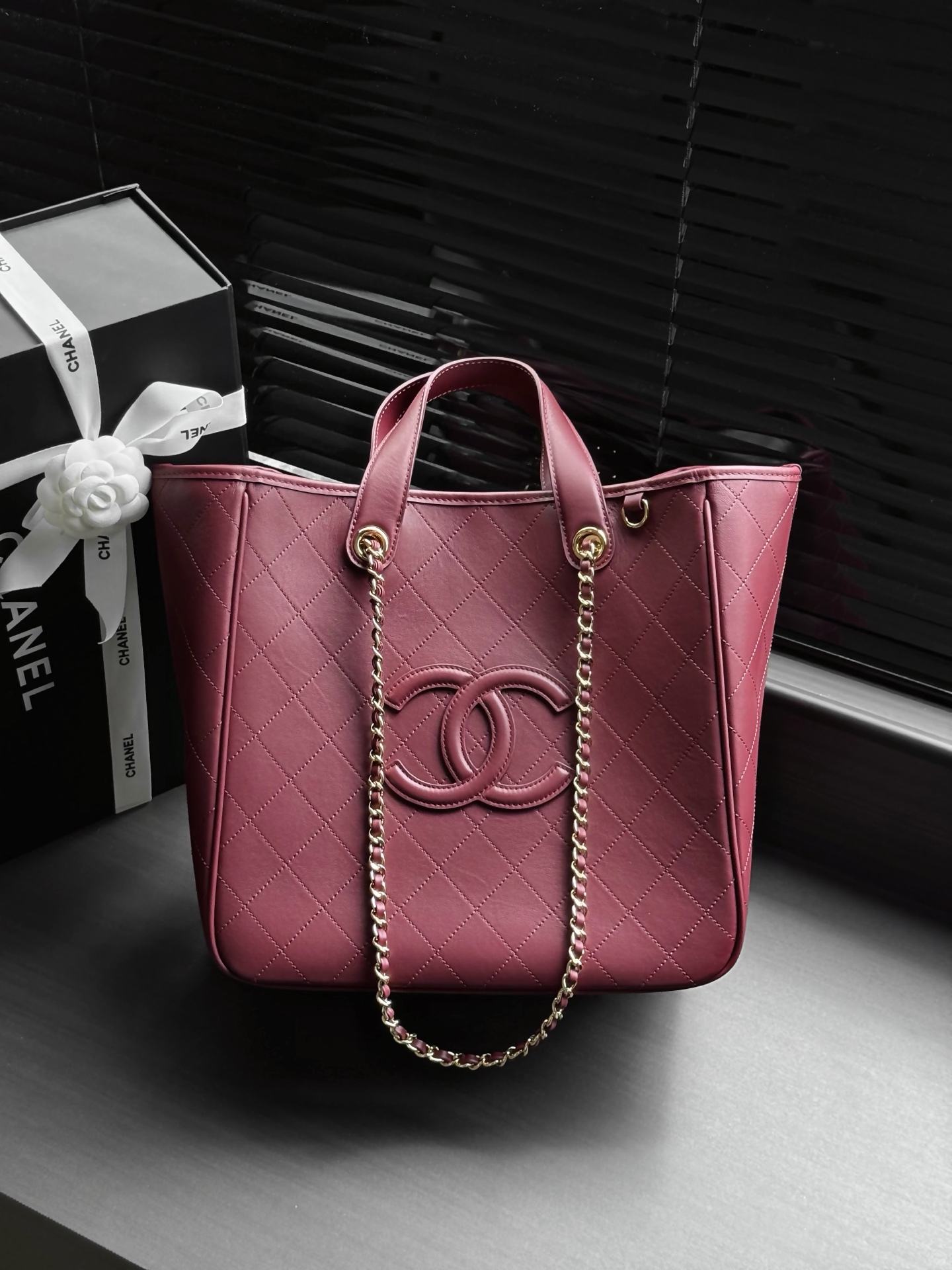 Chanel Pink Quilted CC Logo Tote Bag
