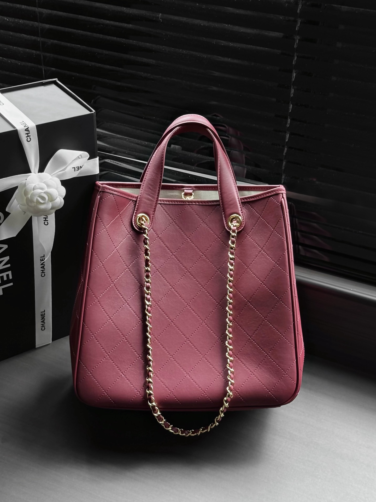 Chanel Pink Quilted CC Logo Tote Bag