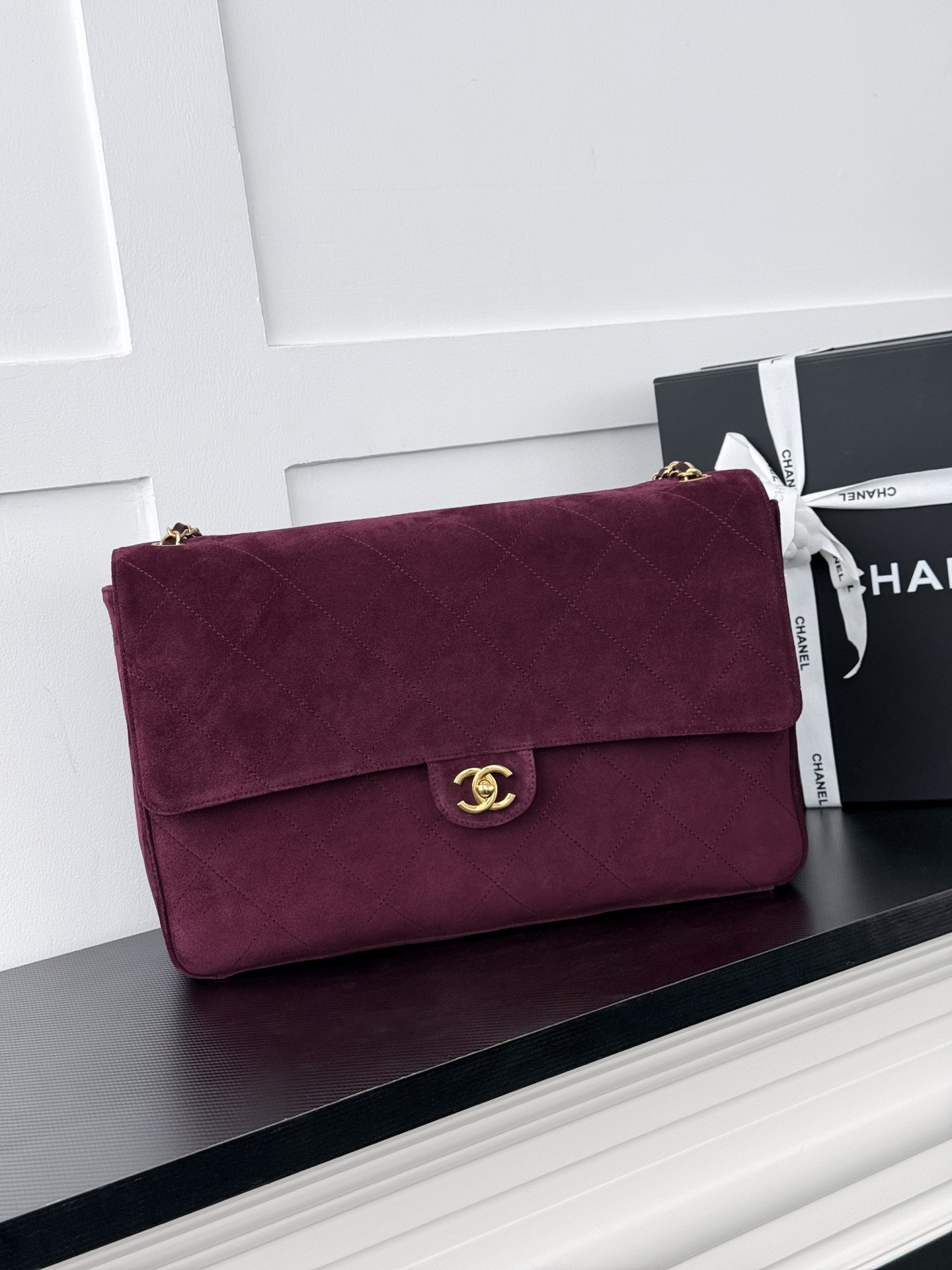 Chanel Burgundy CC Logo Flap Bag