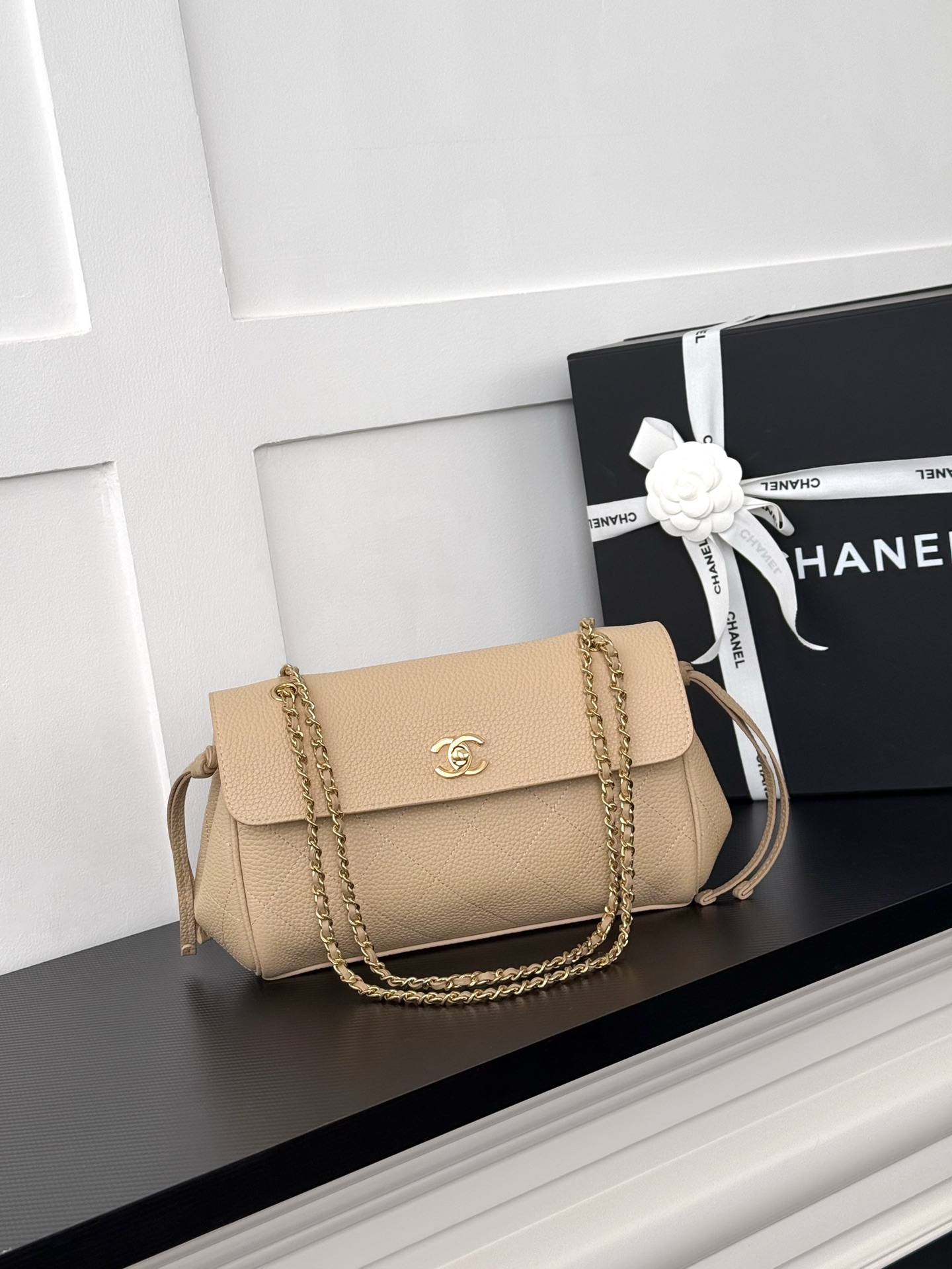 Chanel Beige Chain Shoulder Bag