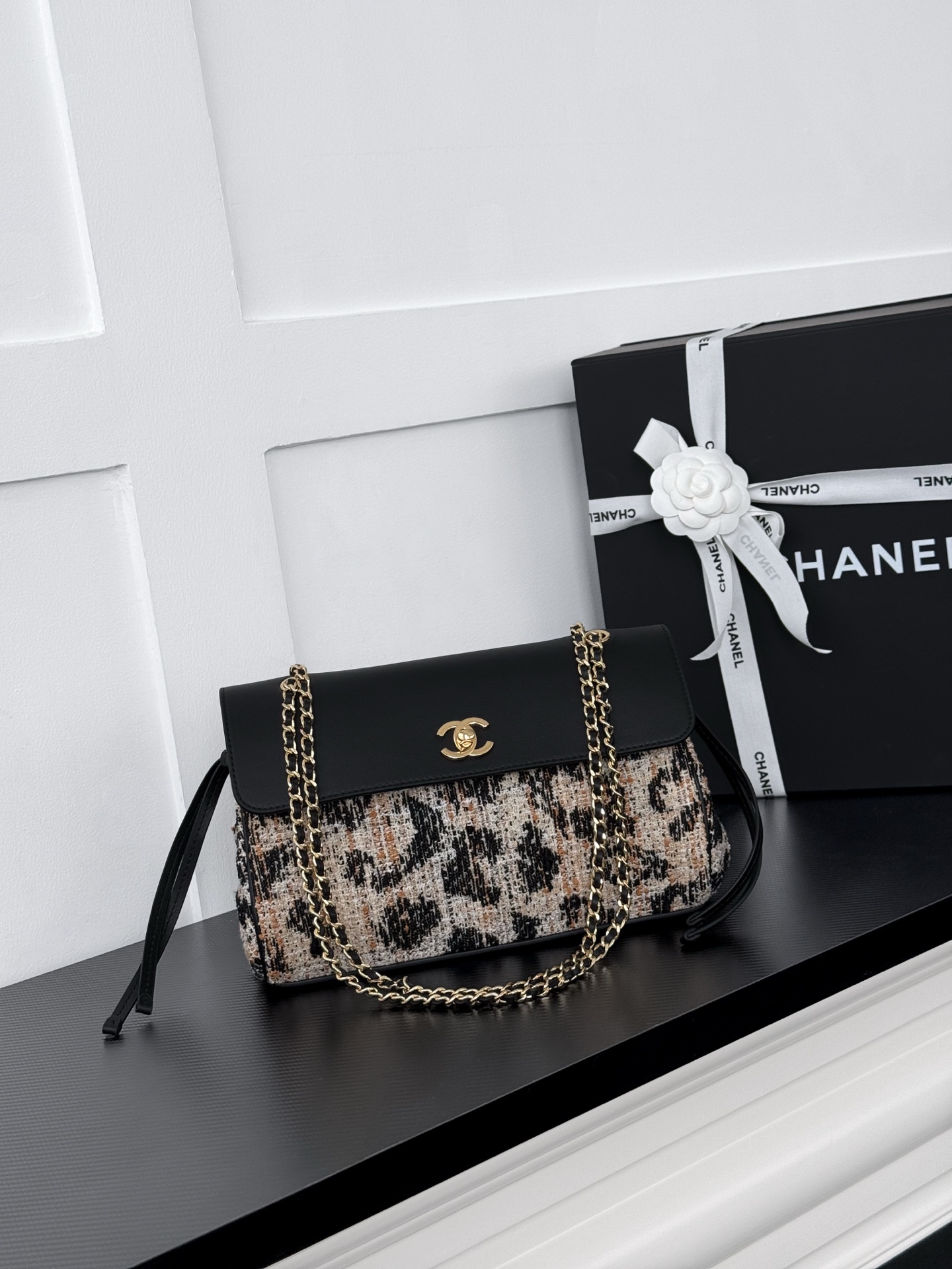 Chanel Leopard Print Flap Shoulder Bag