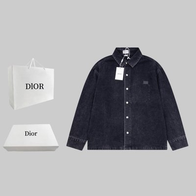 Dior Fake Clothing Coats & Jackets Top Designer replica Unisex Cotton Denim Genuine Leather