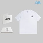 Loewe mirror quality
 Clothing T-Shirt Good Quality Replica
 Black White Embroidery Unisex Combed Cotton Fashion Short Sleeve