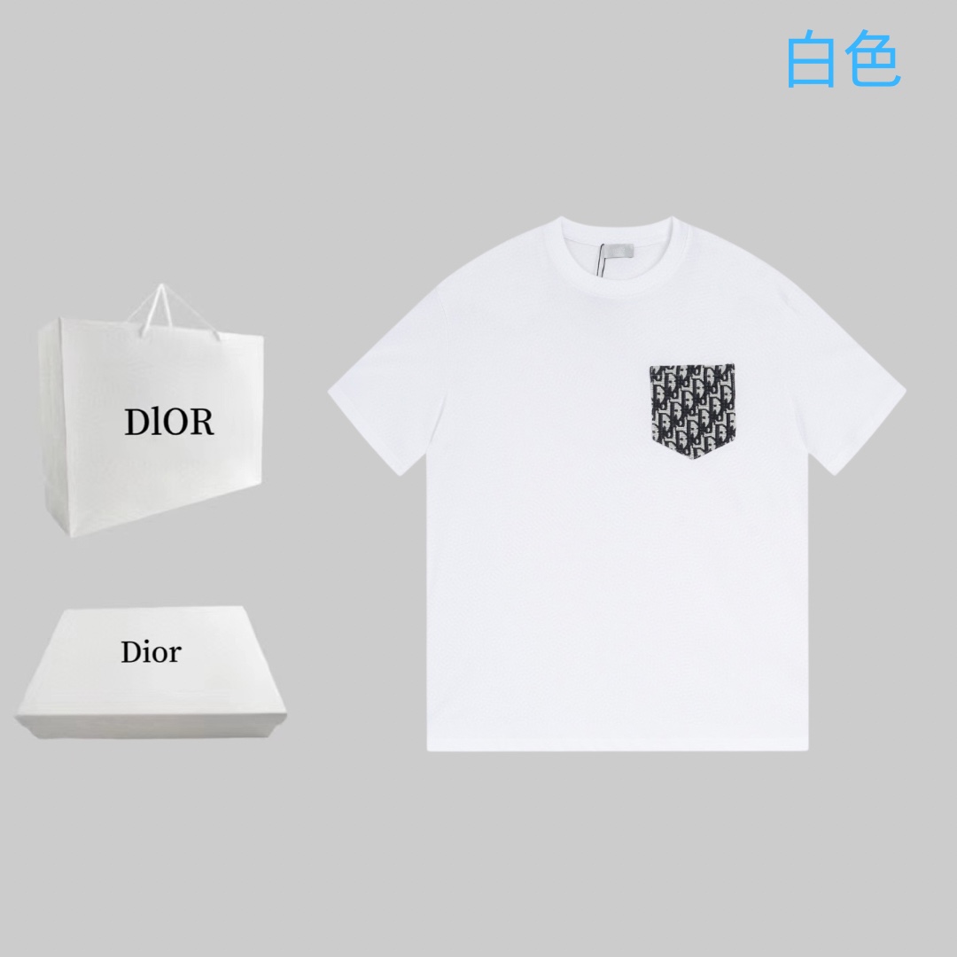 Dior Online
 Clothing T-Shirt Black White Unisex Cotton Short Sleeve