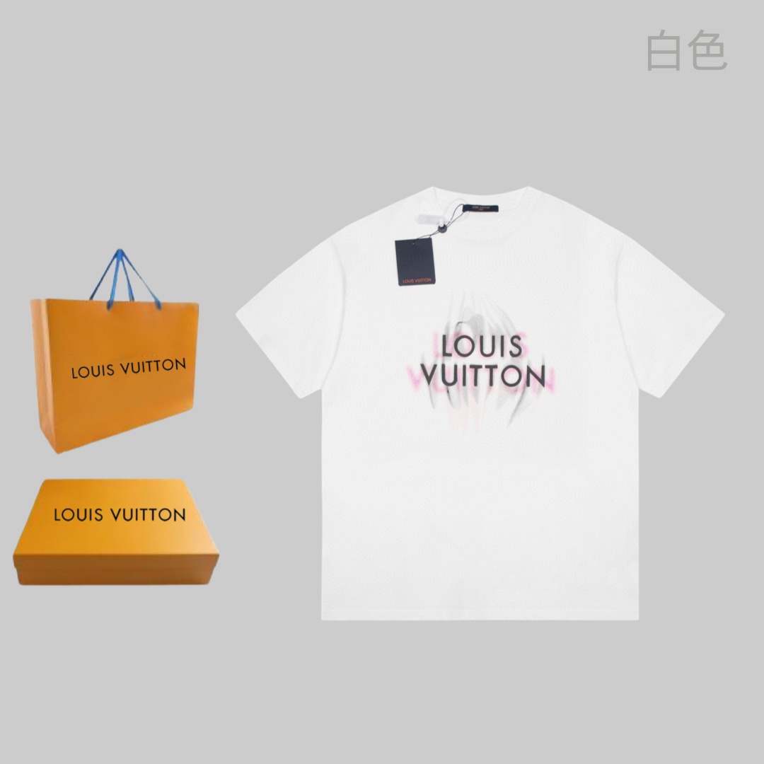 Good Quality Replica
 Louis Vuitton Clothing T-Shirt Printing Unisex Combed Cotton Short Sleeve
