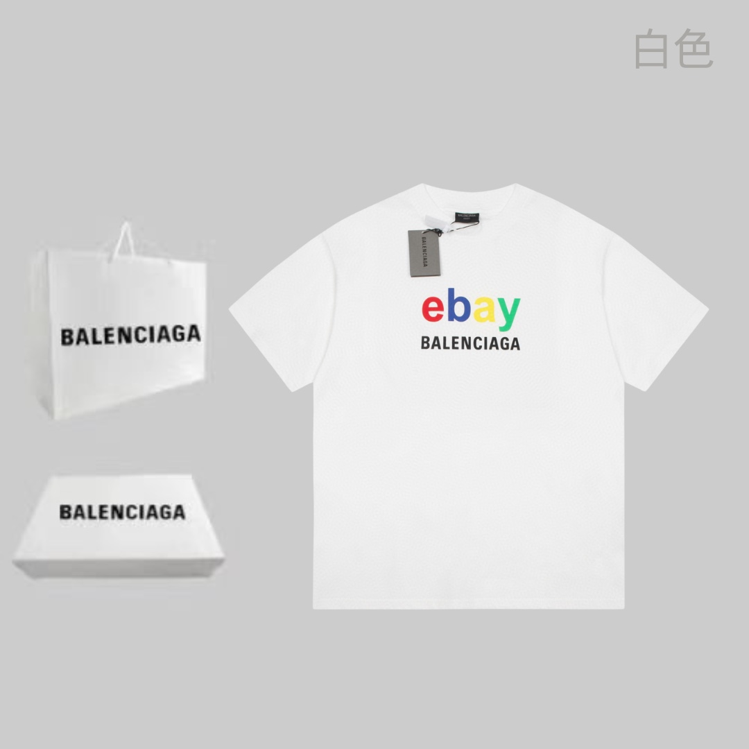 Balenciaga Clothing T-Shirt Luxury Fashion Replica Designers
 Printing Unisex Cotton