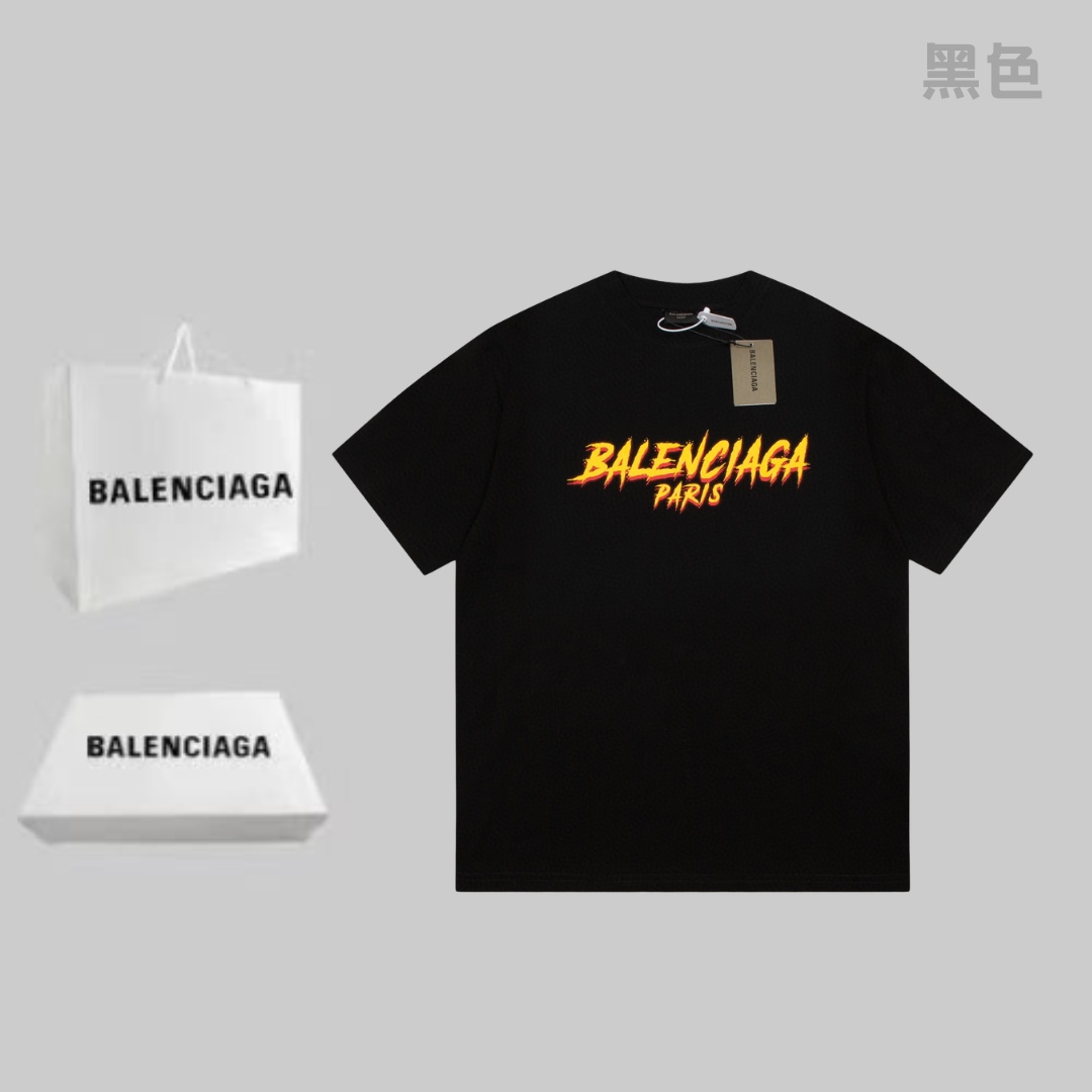 Balenciaga Clothing T-Shirt Printing Unisex Cotton Short Sleeve