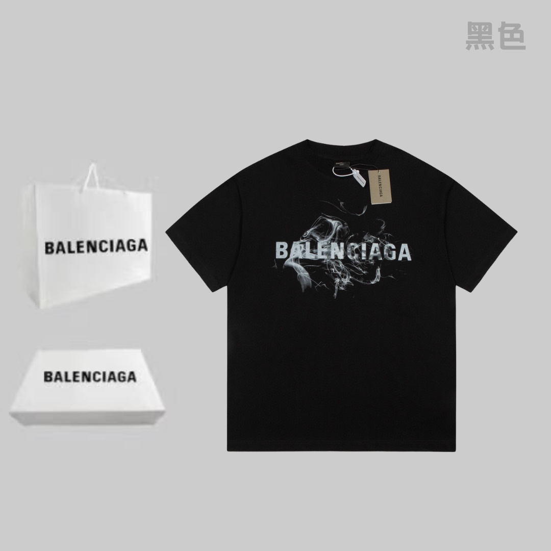 Balenciaga Buy Clothing T-Shirt Printing Unisex Cotton Short Sleeve