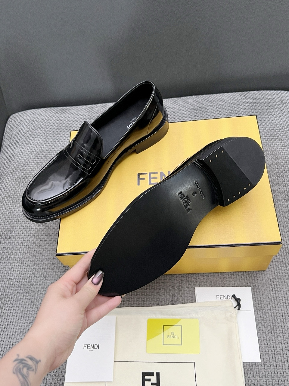 Fendi Style Leather Men's Shoes style reference detail image 9 from source 781841