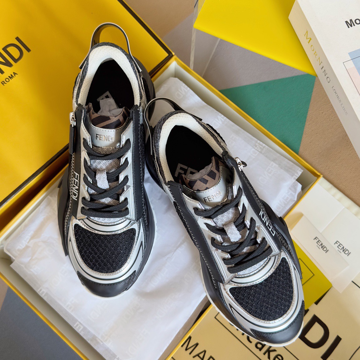Fendi Style Black Leather Men's Shoes Lookbook Reference image 1
