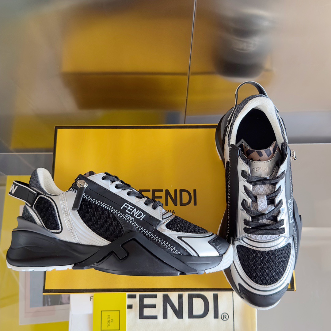 Fendi Style Black Leather Men's Shoes Lookbook Reference image 2