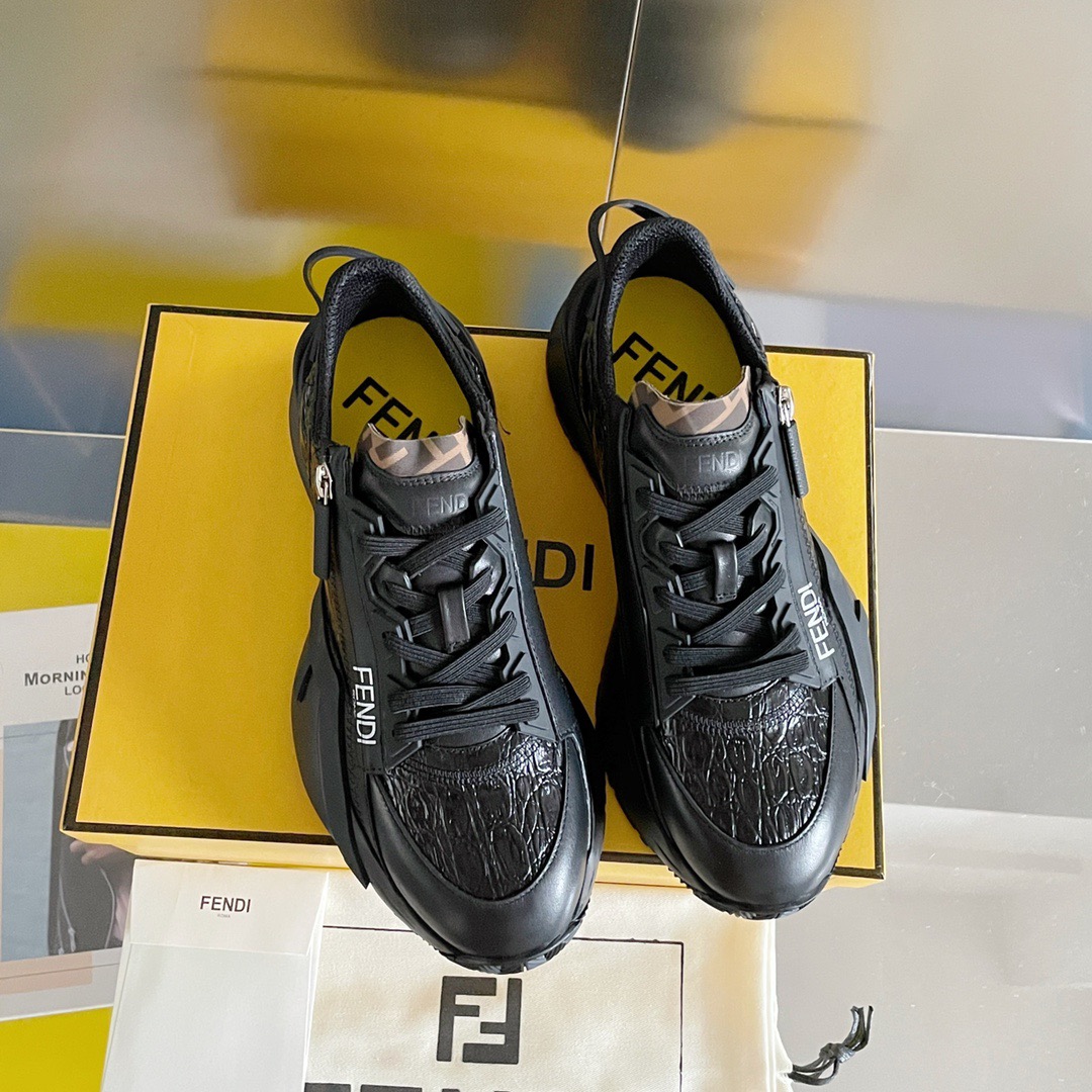 Fendi Style Black Leather Men's Shoes style reference detail image 7 from source 781755