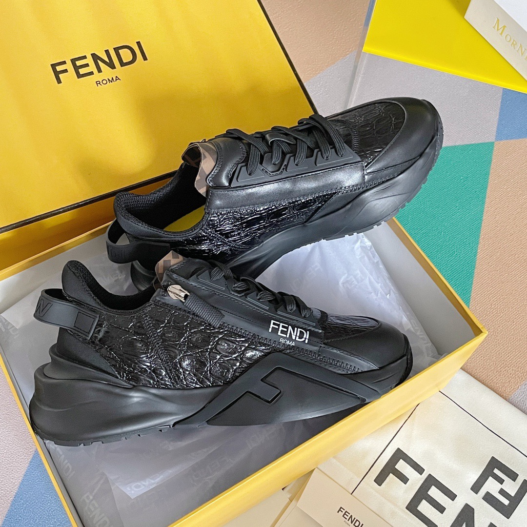 Fendi Style Black Leather Men's Shoes style reference detail image 4 from source 781755