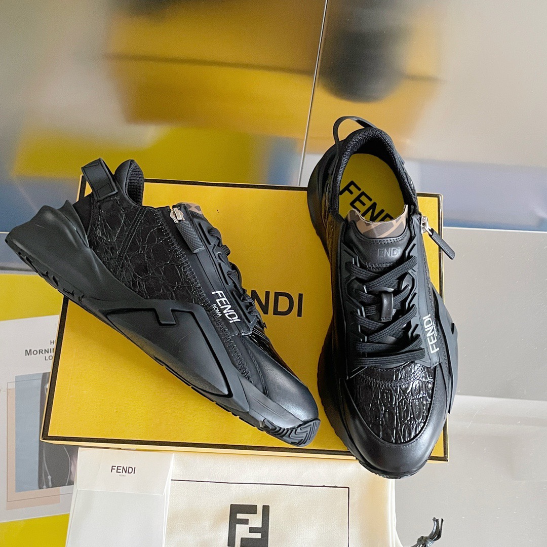 Fendi Style Black Leather Men's Shoes Lookbook Reference image 2