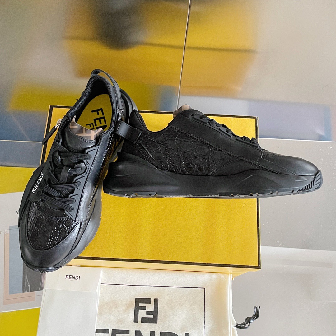 Fendi Style Black Leather Men's Shoes style reference detail image 3 from source 781755