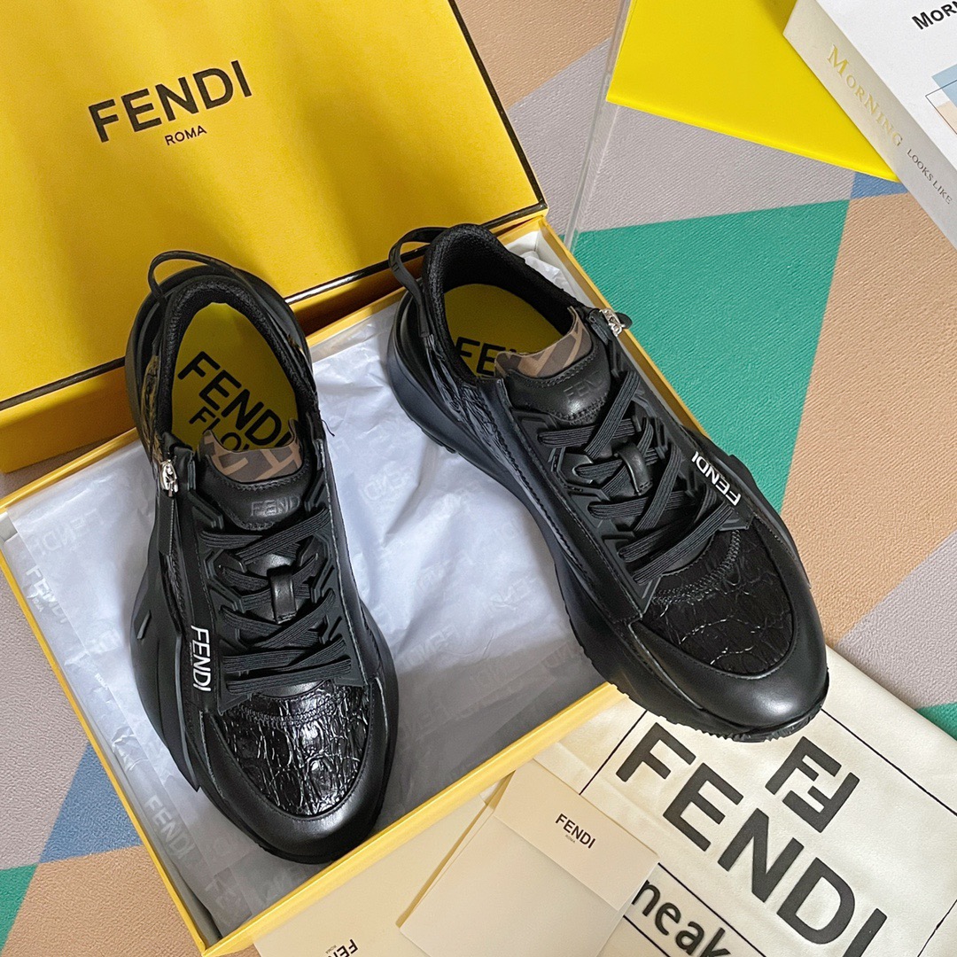 Fendi Style Black Leather Men's Shoes Lookbook Reference image 1