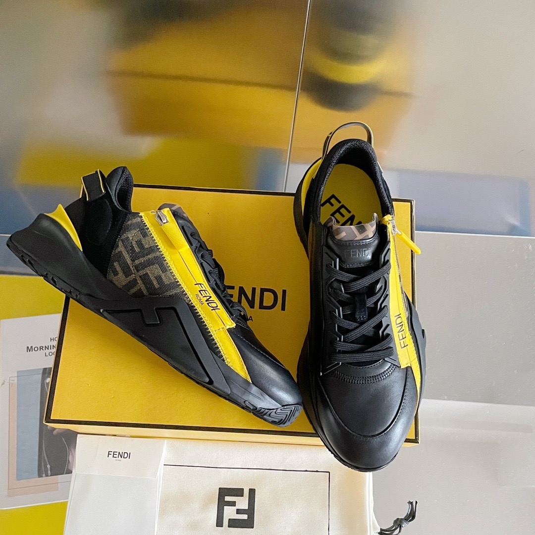 Fendi Style Black Leather Men's Shoes Lookbook Reference image 2