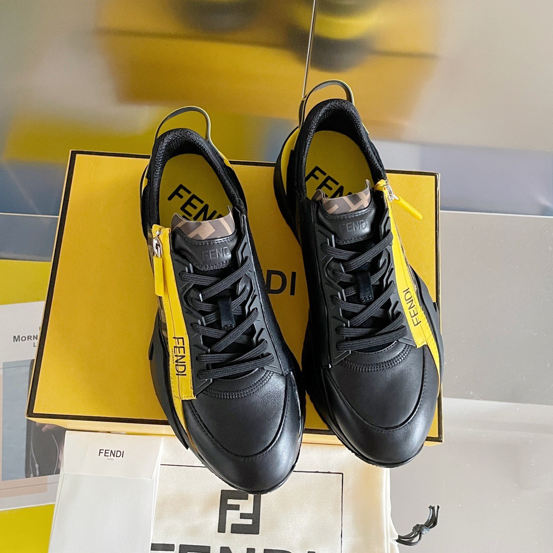 Fendi Style Black Leather Men's Shoes style reference detail image 7 from source 781761