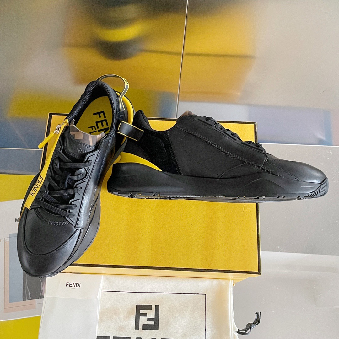Fendi Style Black Leather Men's Shoes style reference detail image 3 from source 781761