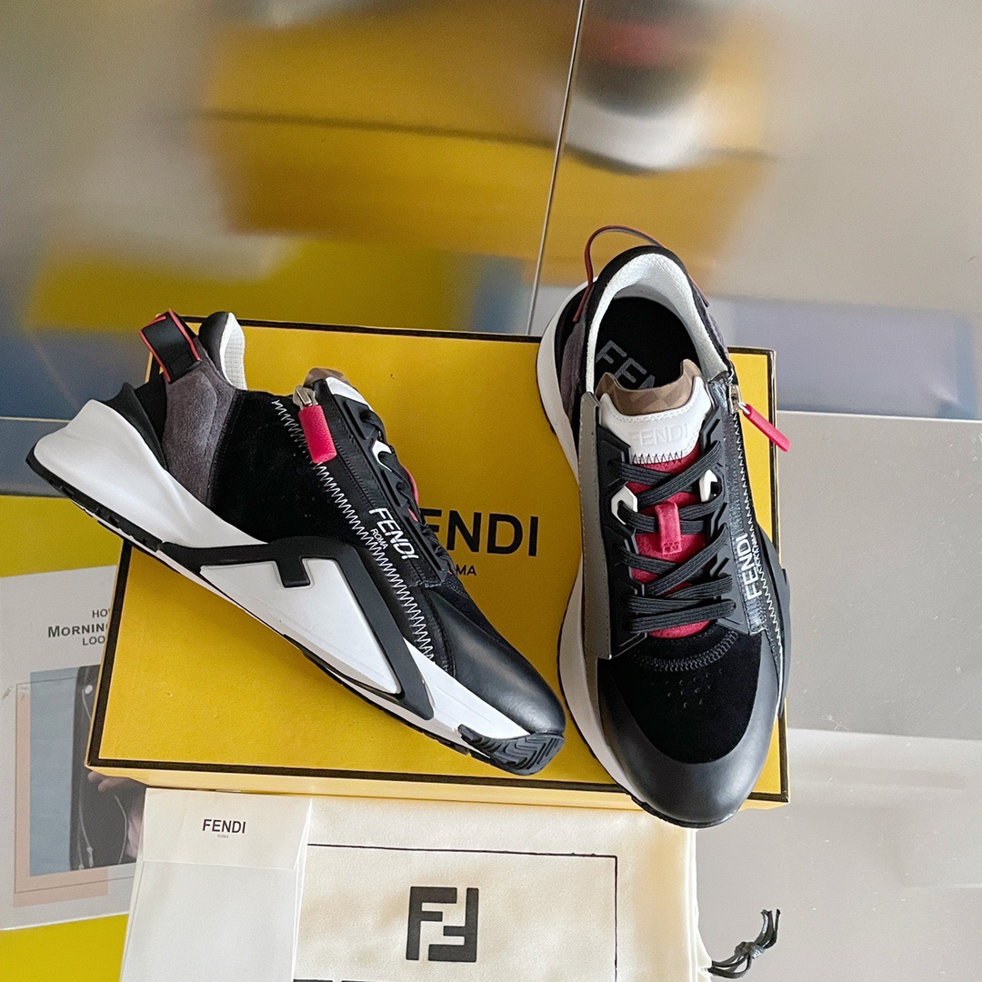 Fendi Style Black Leather Men's Shoes Lookbook Reference image 2
