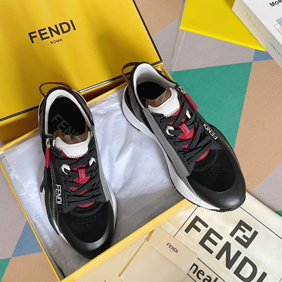Fendi Style Black Leather Men's Shoes Lookbook Reference image 1
