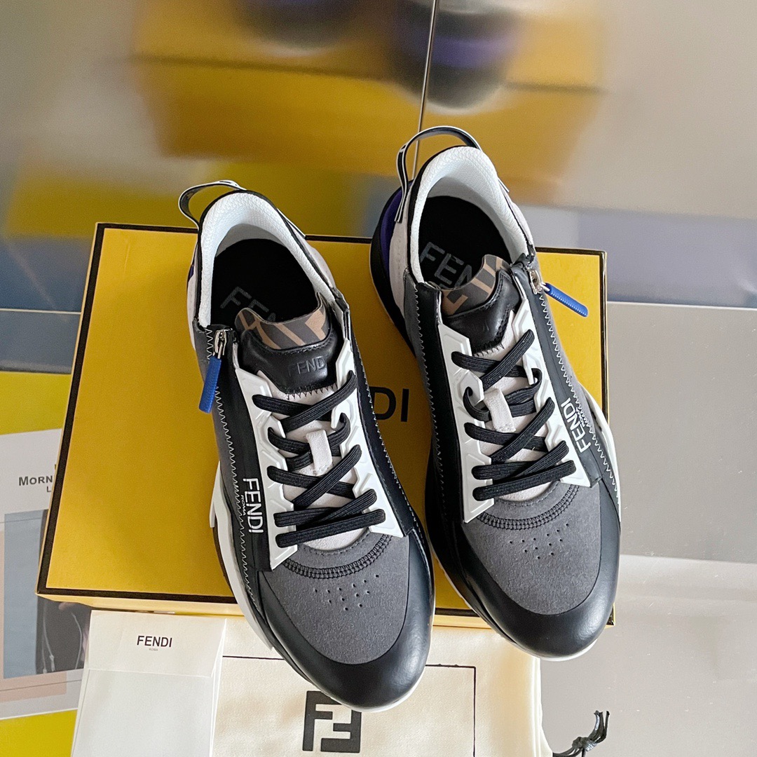 Fendi Style Black Leather Men's Shoes style reference detail image 7 from source 781741