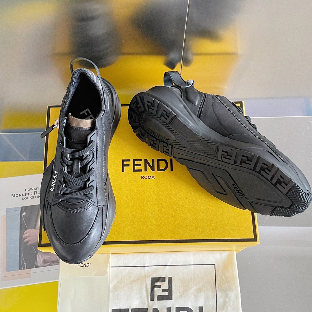 Fendi Style Black Leather Men's Shoes style reference detail image 3 from source 781756