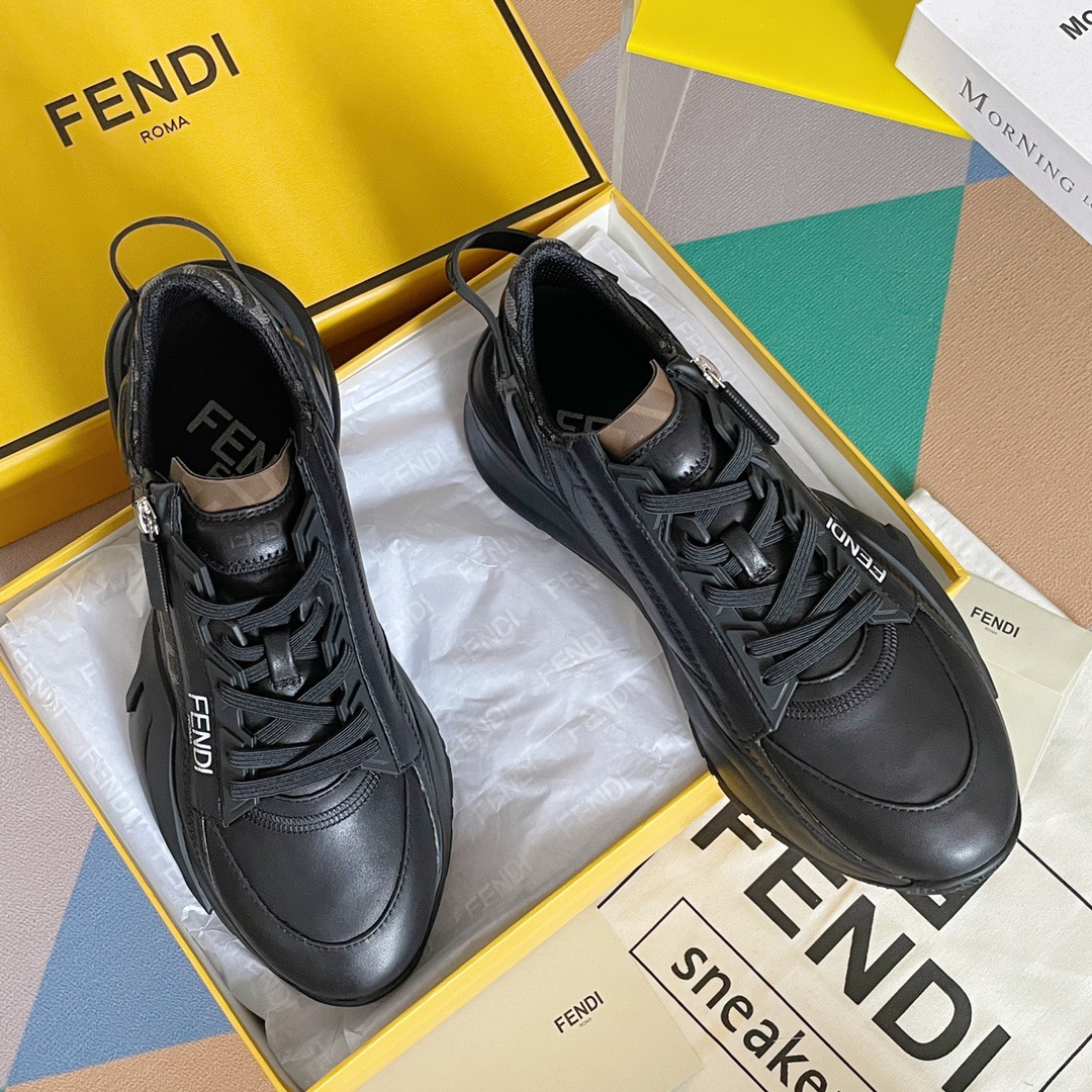Fendi Style Black Leather Men's Shoes Lookbook Reference image 1