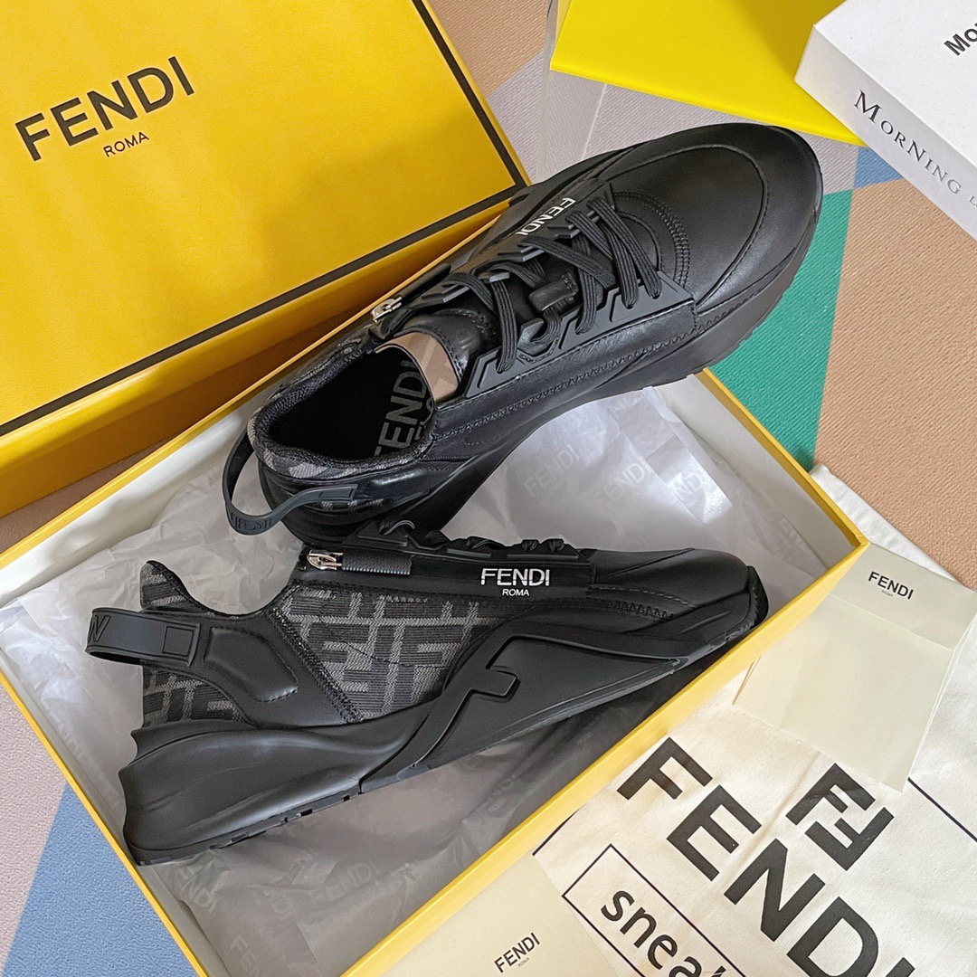 Fendi Style Black Leather Men's Shoes style reference detail image 4 from source 781756